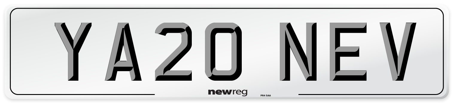 YA20 NEV Number Plate from New Reg